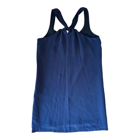 J. Crew 100% silk sleeveless Twist Back shift navy Dress size 2 - Picture 6 of 9